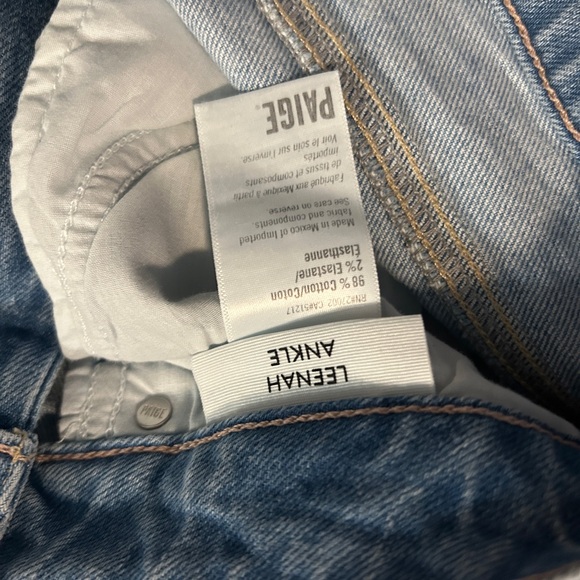 New PAIGE Jeans Light Blue High Rise Wide Leg Leenah Ankle NWT size 28 baggy - Picture 3 of 6